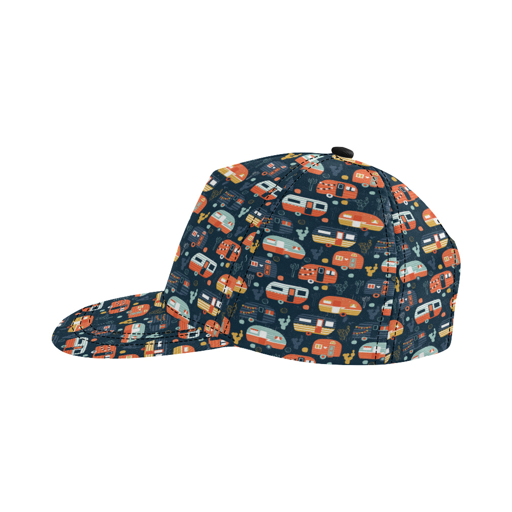 Camper Caravan Print Pattern Snapback Cap