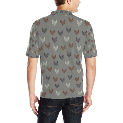 Chicken Pattern Print Design 01 Men Polo Shirt