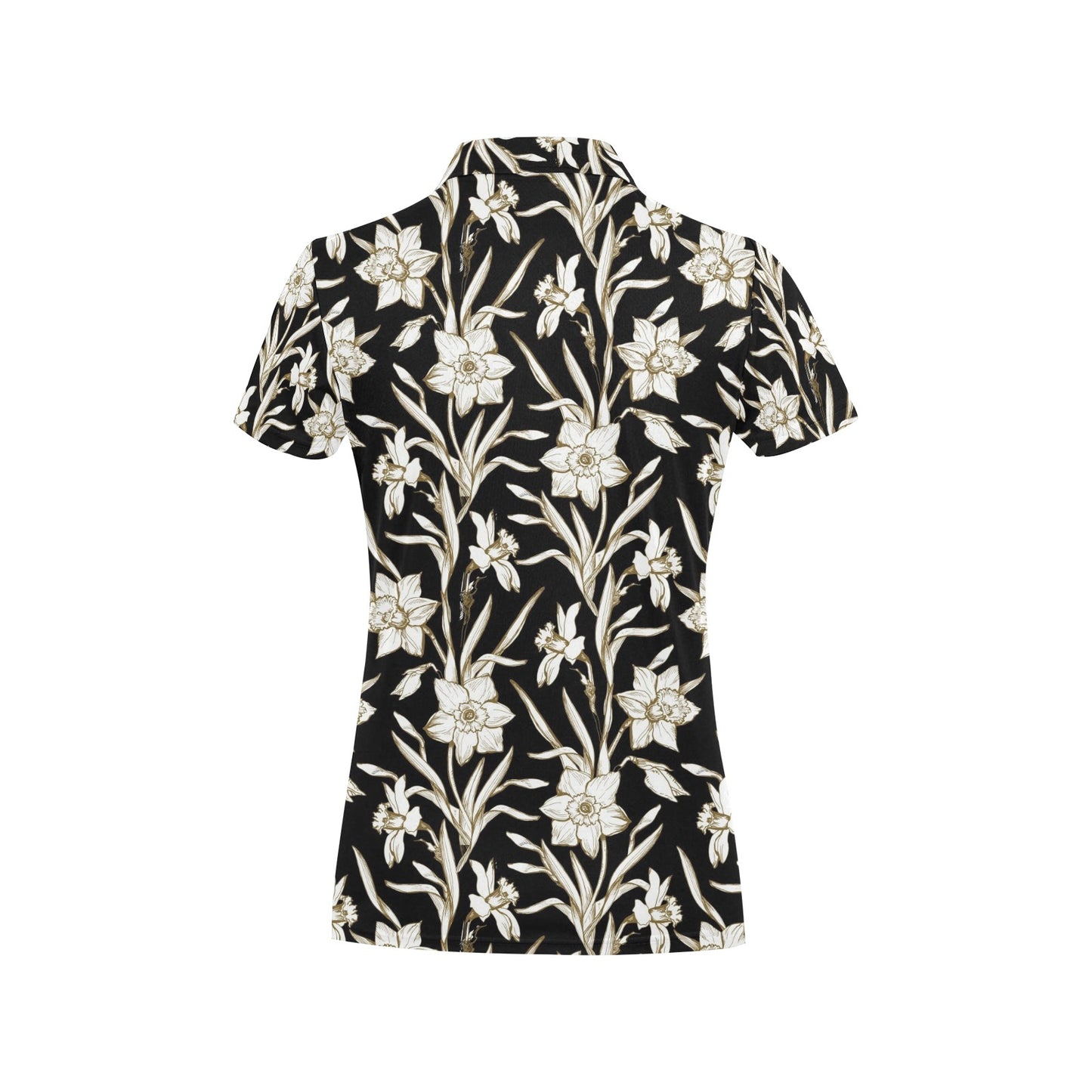 Daffodils Pattern Print Design DF06 Women's Polo Shirt