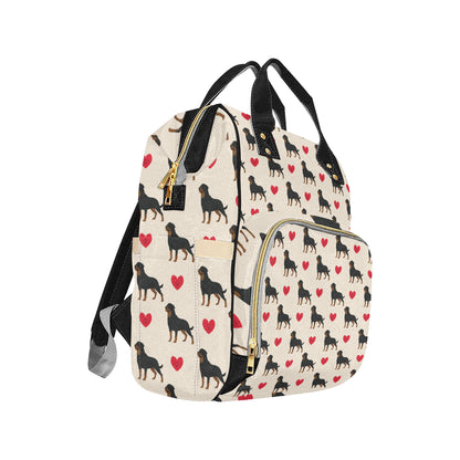 Rottweiler Pattern Print Design A02 Diaper Bag Backpack