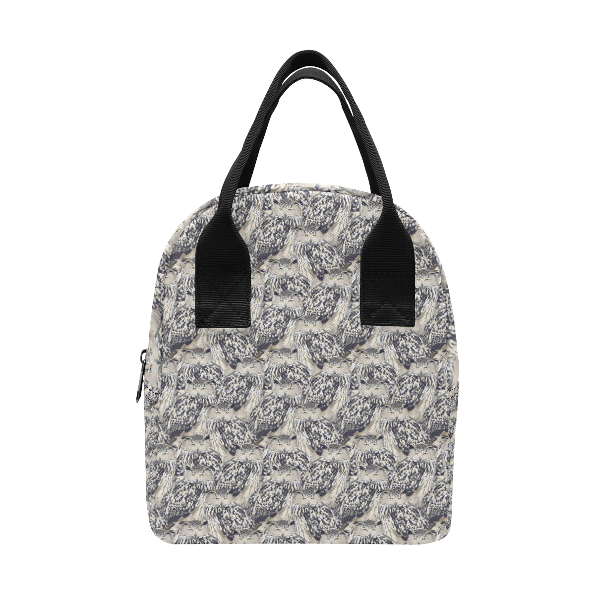 Owl Realistic Themed Design Print Insulated Lunch Bag