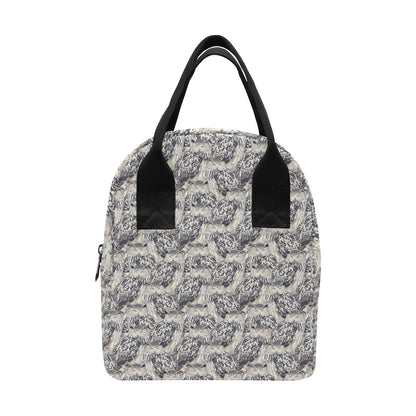 Owl Realistic Themed Design Print Insulated Lunch Bag