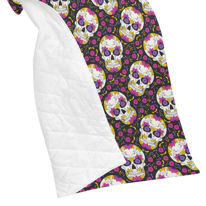 sugar skull Floral Pattern Premium Quilt