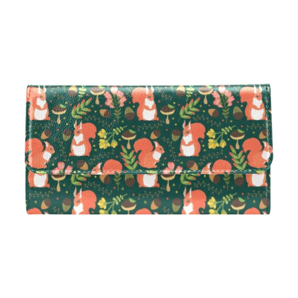 Squirrel Print Design LKS302 Women's Trifold Wallet