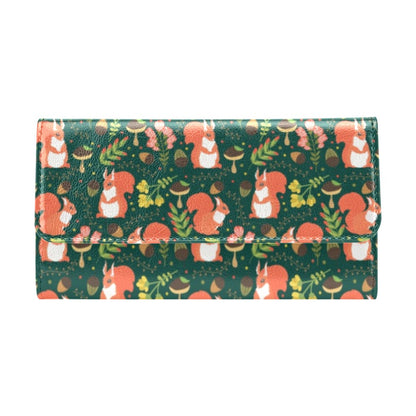 Squirrel Print Design LKS302 Women's Trifold Wallet