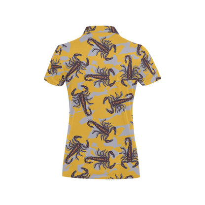 Scorpion Pattern Print Design 01 Women's Polo Shirt