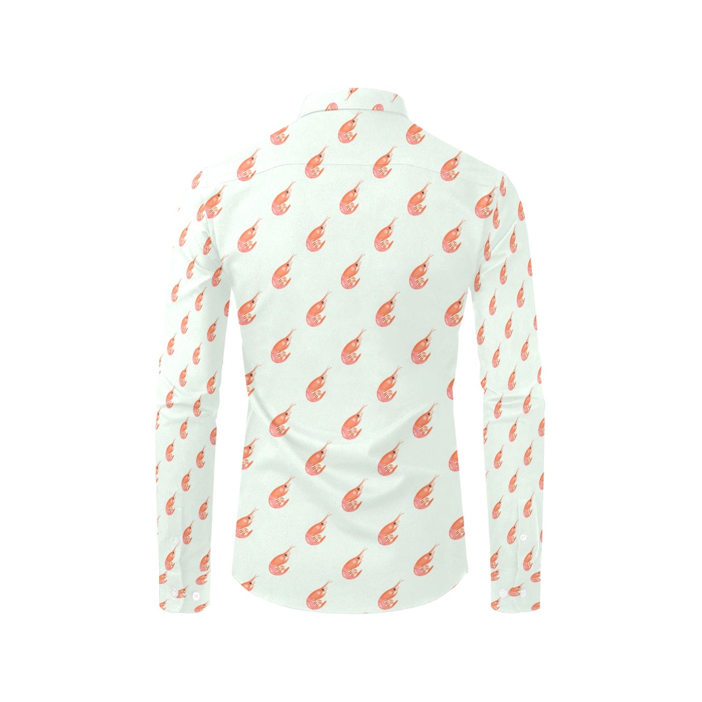 Shrimp Print Design LKS304 Men's Long Sleeve Dress Shirt