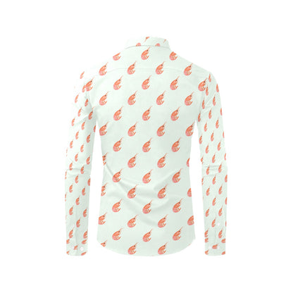 Shrimp Print Design LKS304 Men's Long Sleeve Dress Shirt