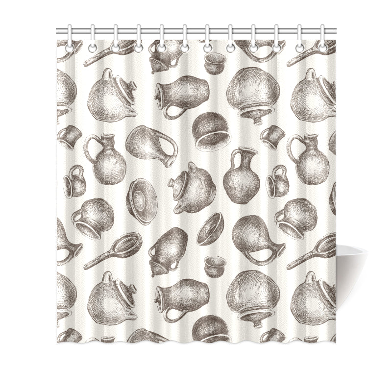 Pottery Pattern Print Design A01 Shower Curtain