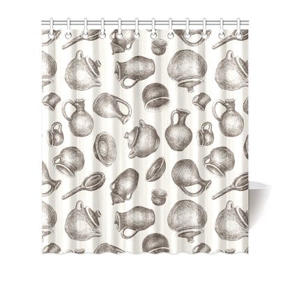 Pottery Pattern Print Design A01 Shower Curtain