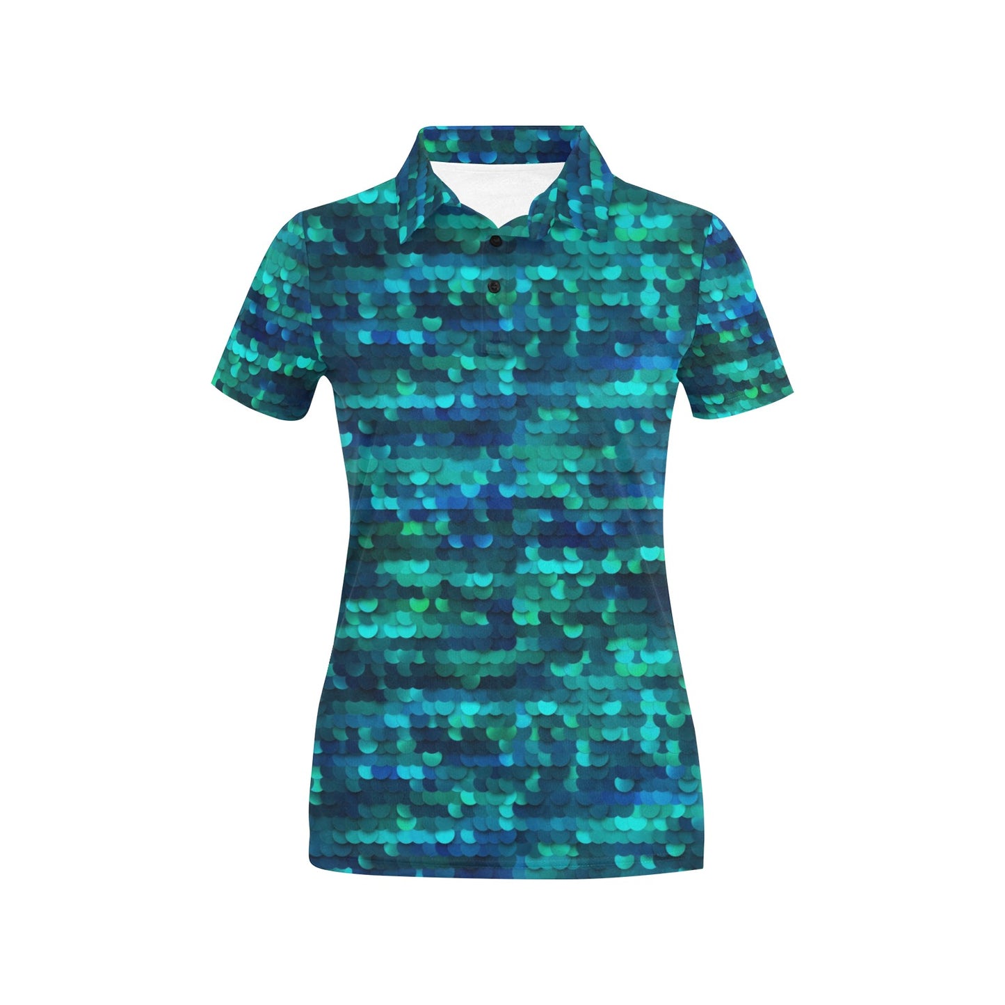 Mermaid Scales Pattern Print Design 06 Women's Polo Shirt
