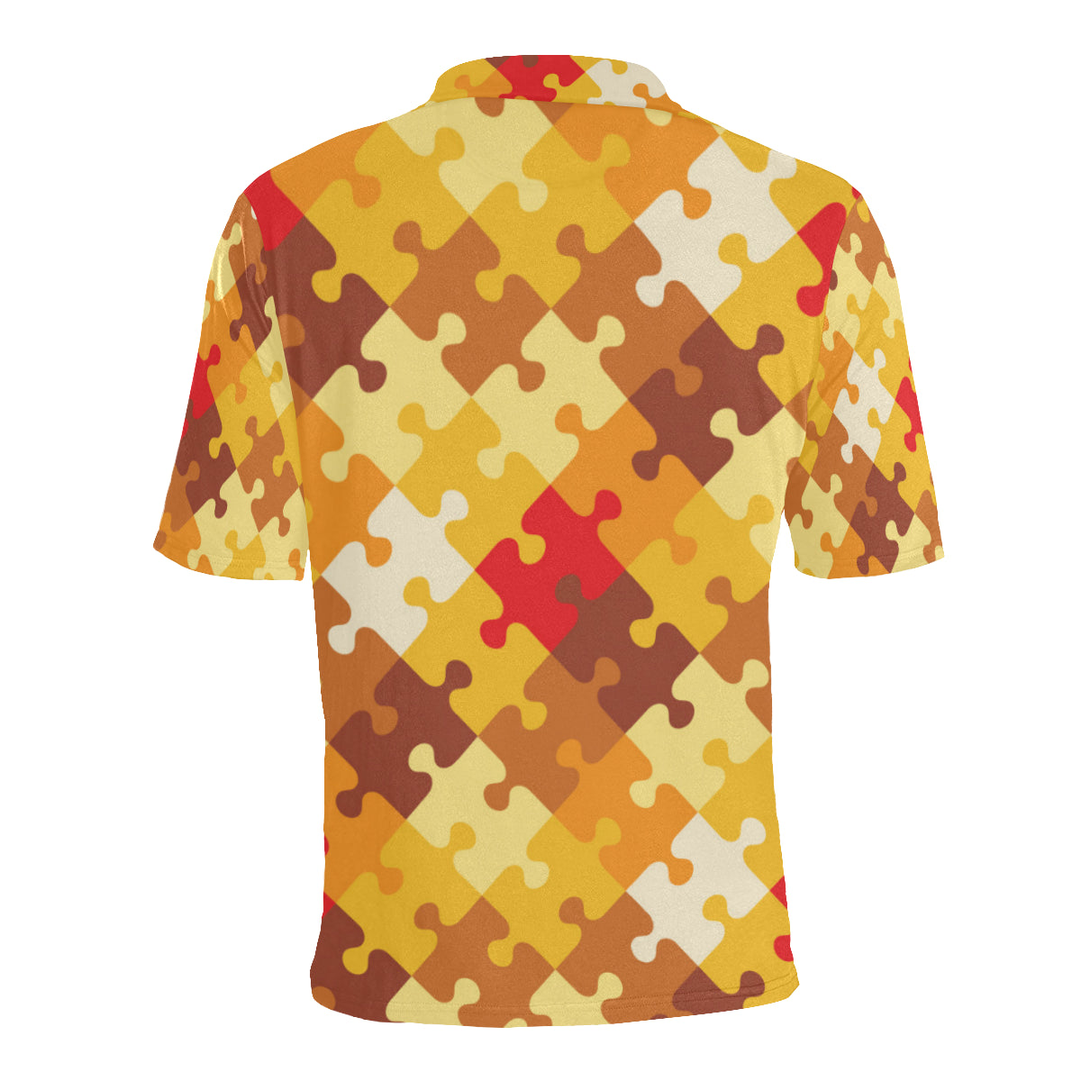 Puzzle Pattern Print Design A01 Men Polo Shirt