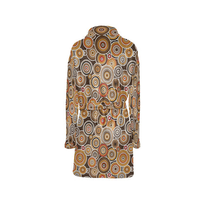 Aboriginal Print Design LKS402 Women's Fleece Robe