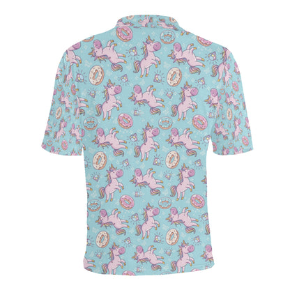 Donut Unicorn Pattern Print Design DN016 Men Polo Shirt