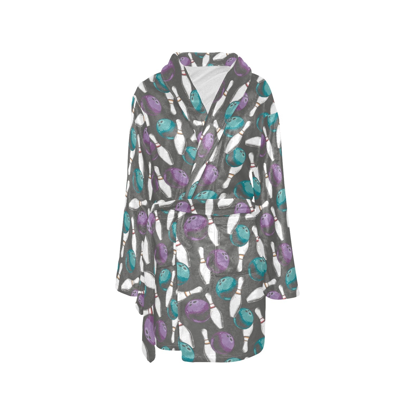 Bowling Pattern Print Design 03 Women's Fleece Robe
