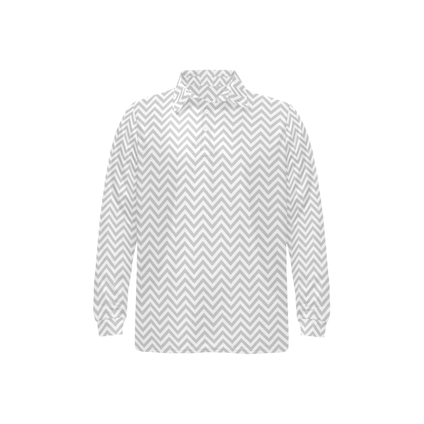 Chevron Print Design LKS401 Long Sleeve Polo Shirt For Men's