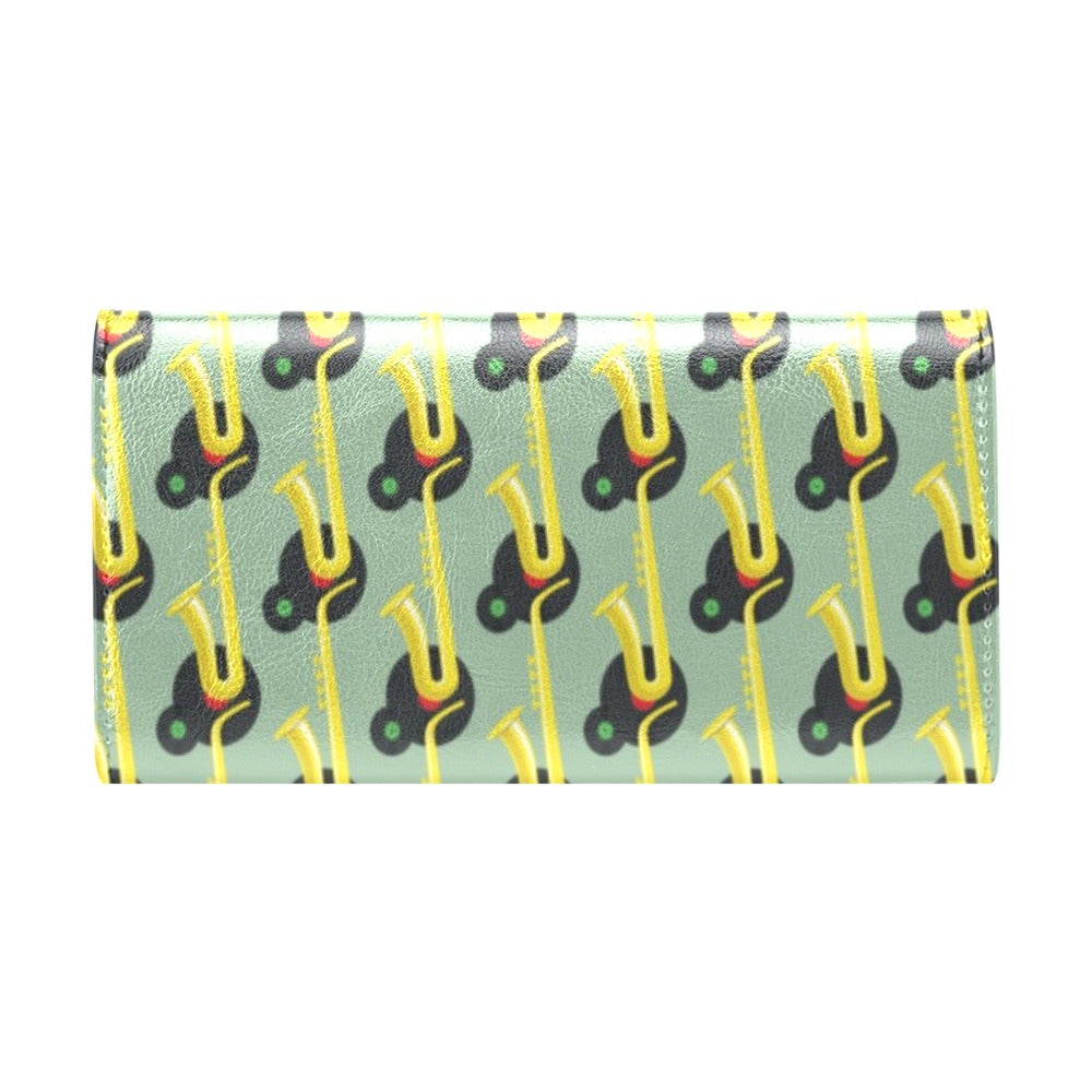 Saxophone Print Design LKS405 Women's Trifold Wallet