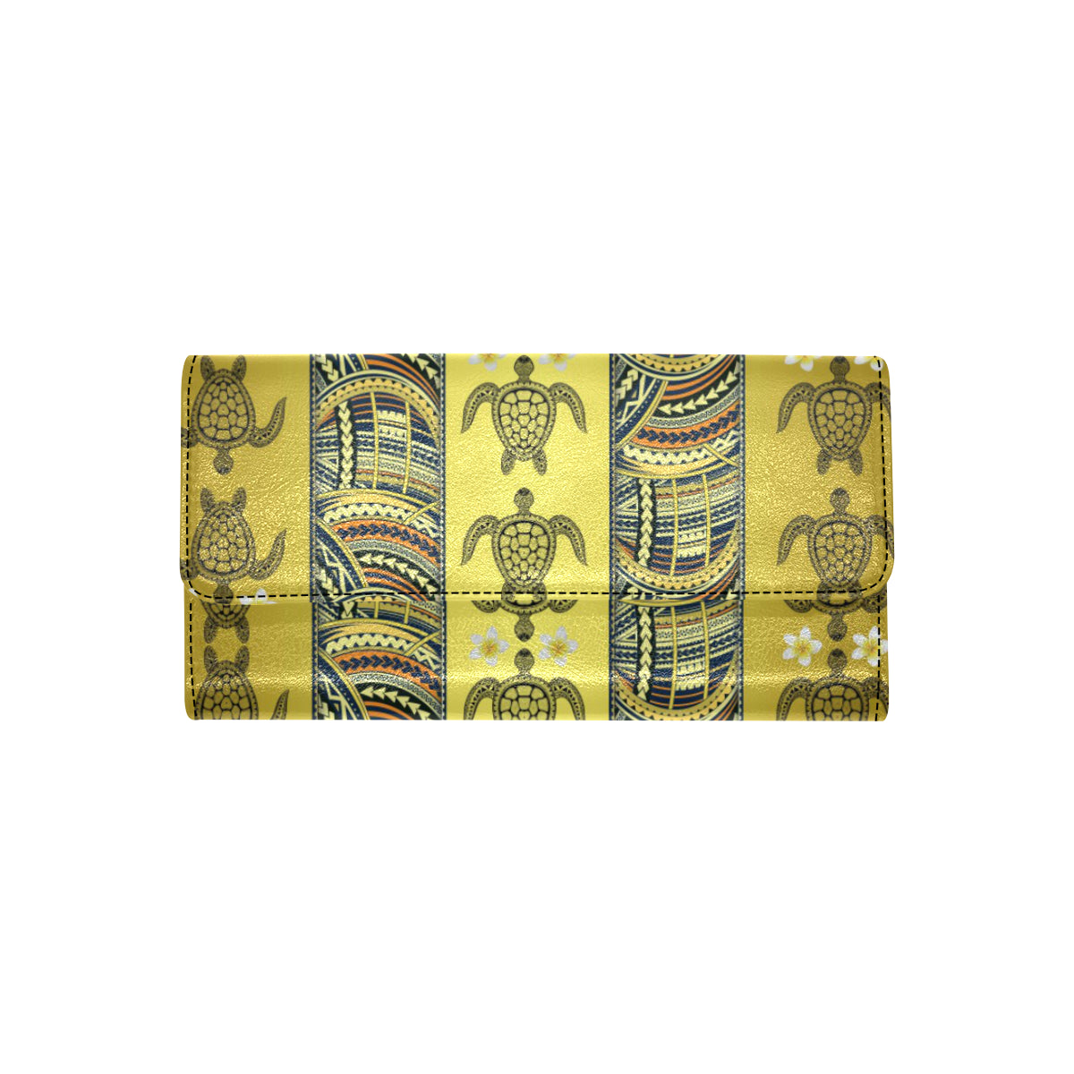 Polynesian Turtle Hawaiian Design Print Women's Trifold Wallet