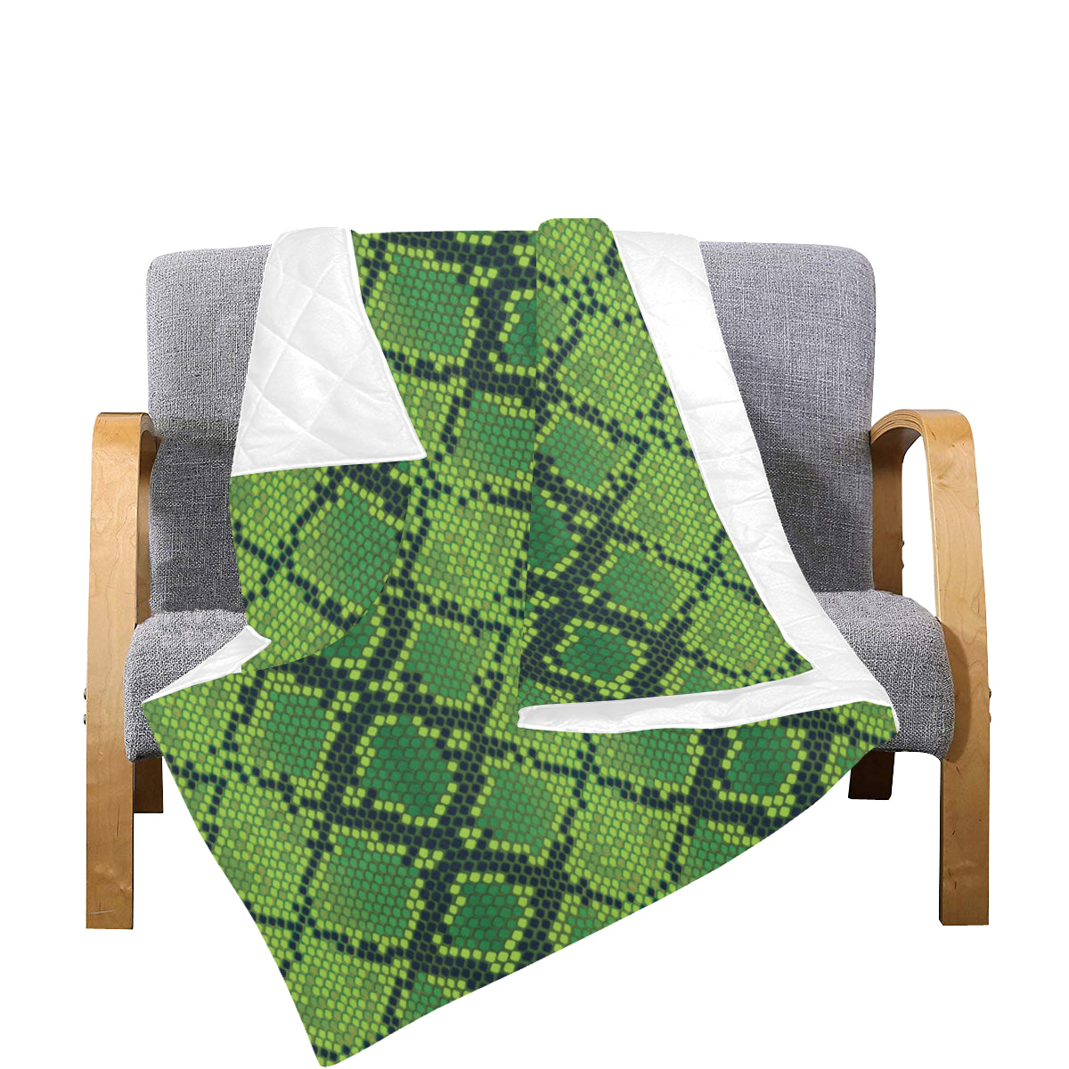 Python Green Pattern Print Design A01 Premium Quilt