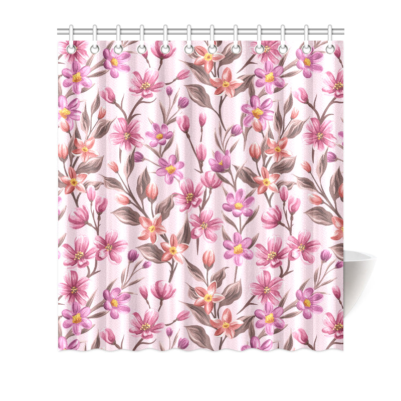 Summer Floral Pattern Print Design SF09 Shower Curtain