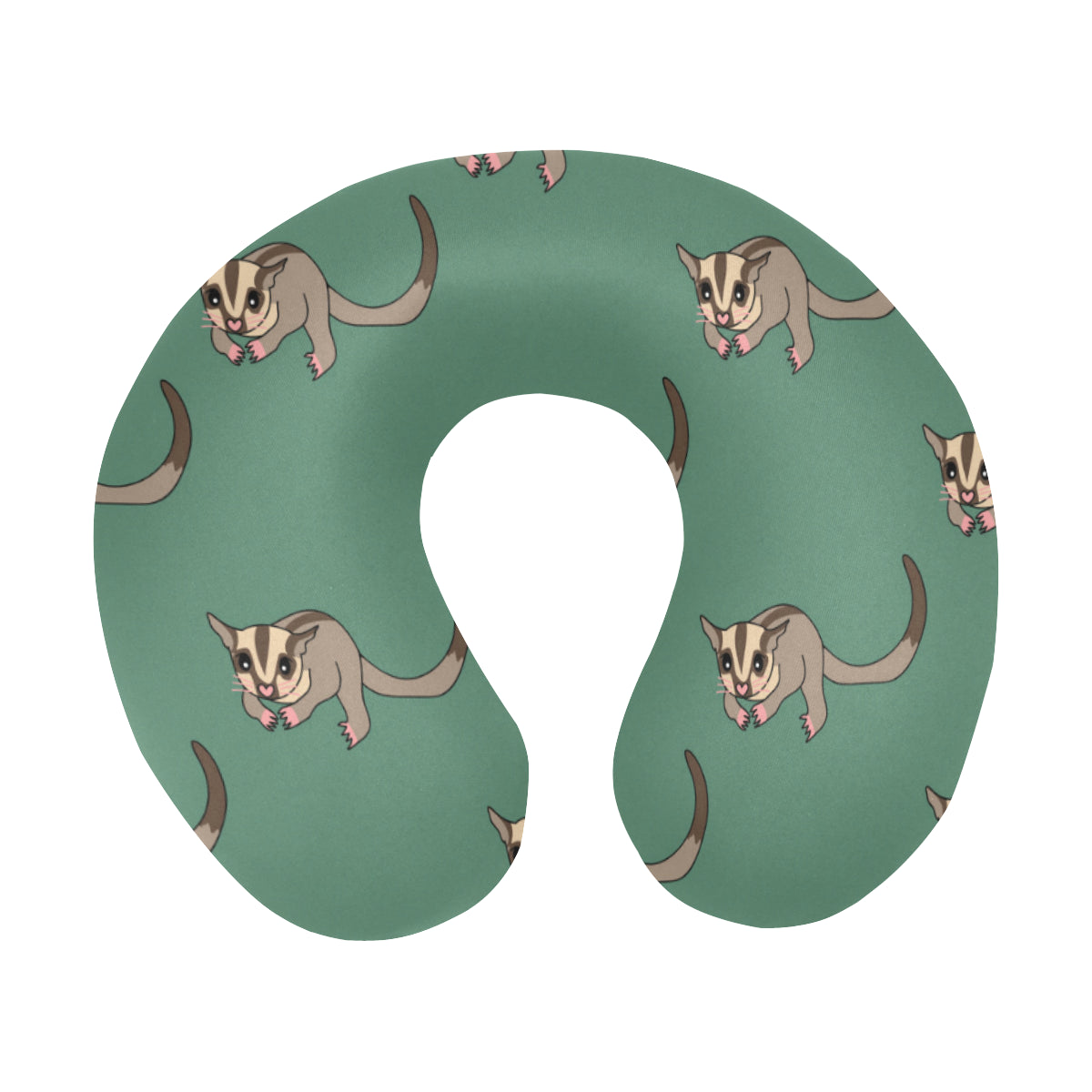 Sugar Glider Pattern Print Design 01 U-Shaped Travel Neck Pillow