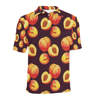 Peach Pattern Print Design A04 Men Polo Shirt