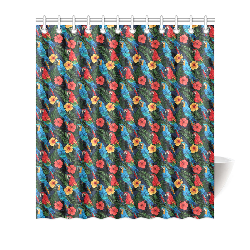 Parrot Pattern Print Design A01 Shower Curtain