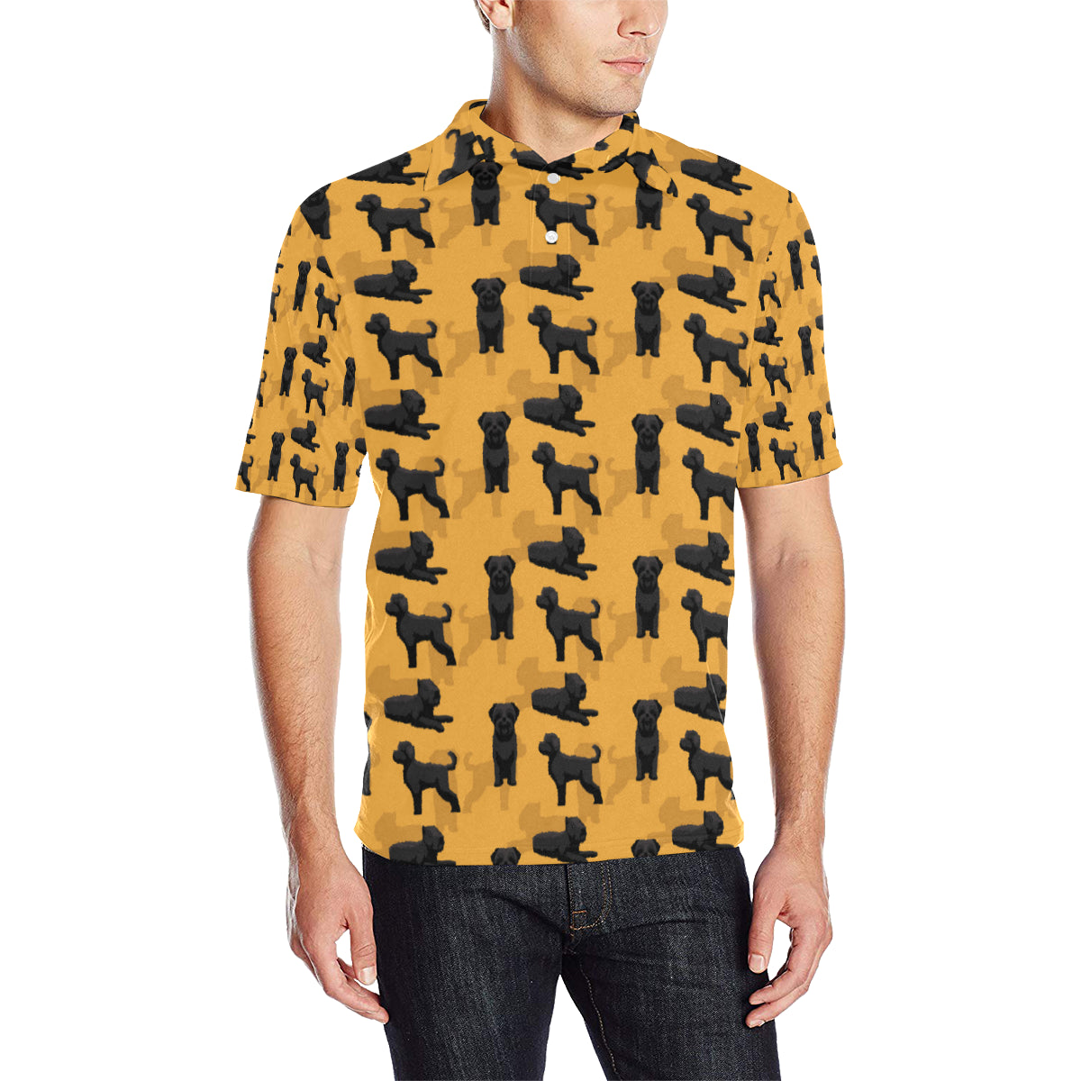 Bouviers des Flandres Pattern Print Design 01 Men Polo Shirt