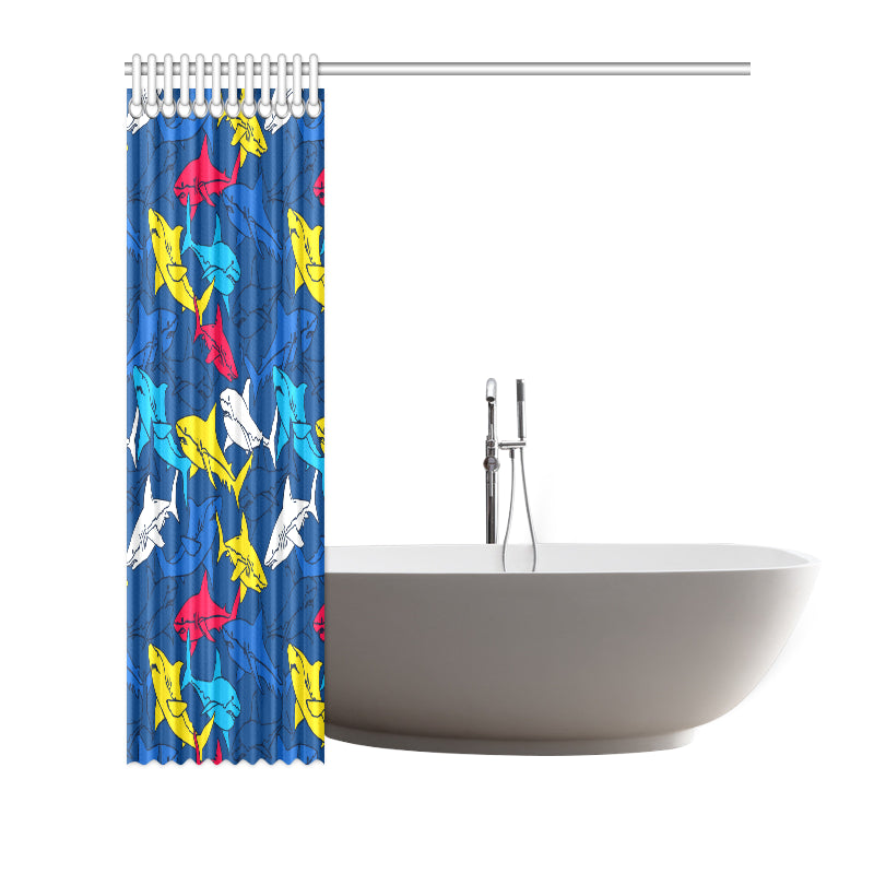 Shark Color Pattern Shower Curtain