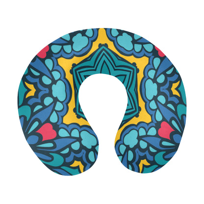 Kaleidoscope Pattern Print Design 04 U-Shaped Travel Neck Pillow