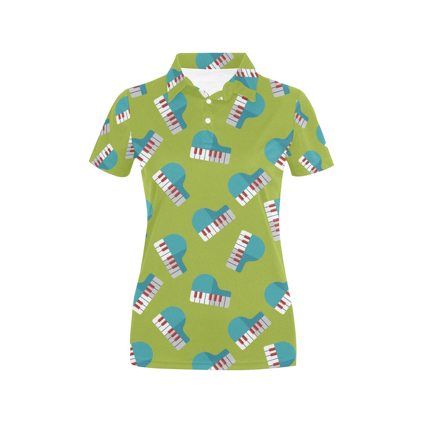 Piano Pattern Print Design 03 Women's Polo Shirt