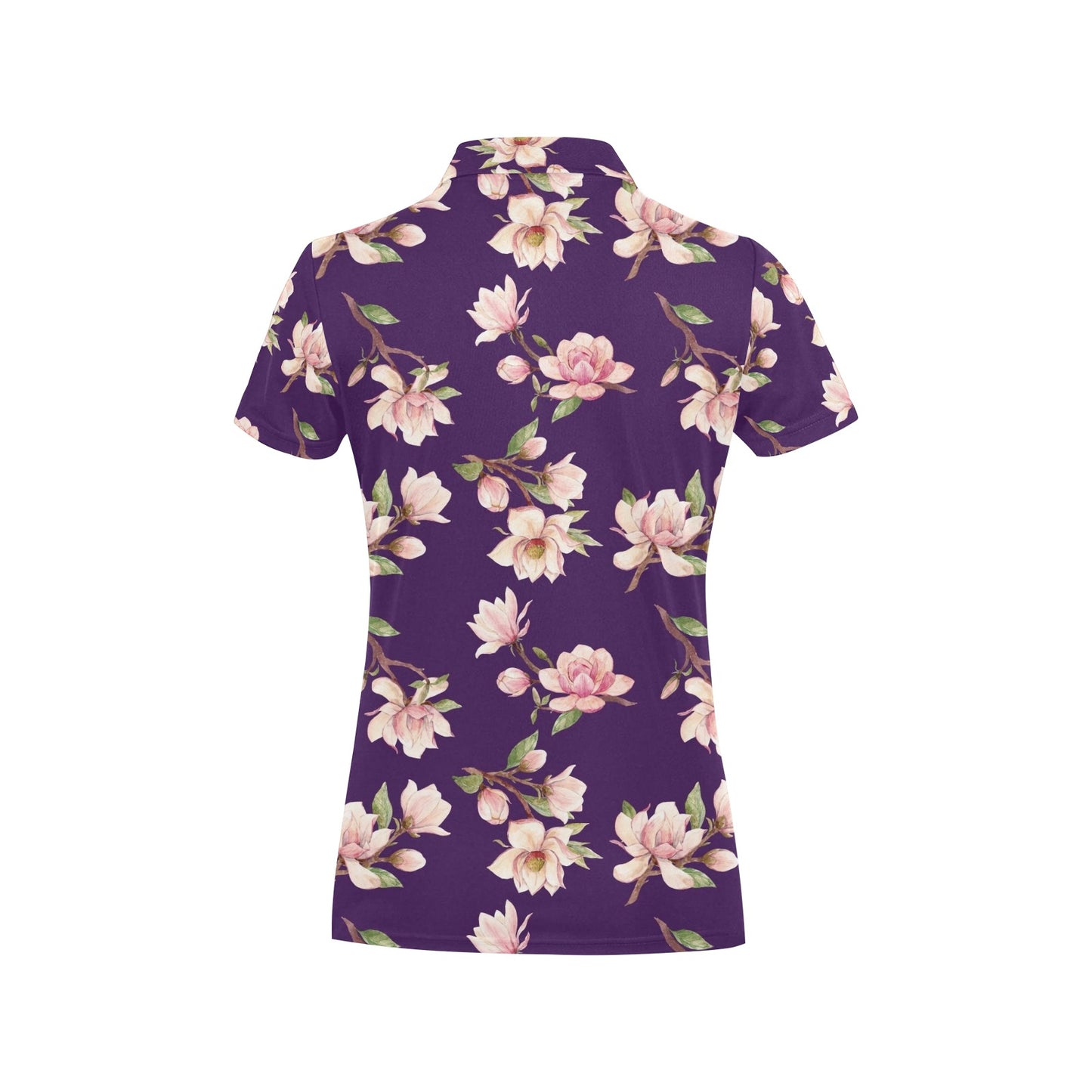 Magnolia Pattern Print Design MAG02 Women's Polo Shirt