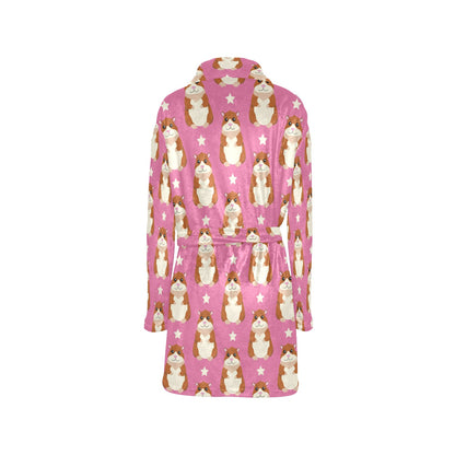 Hamster Cute Pattern Print Design 02 Women's Fleece Robe