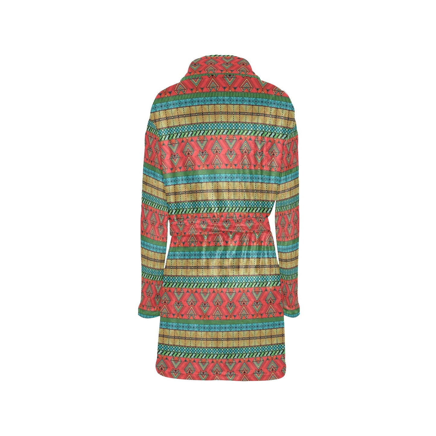African Colorful Zigzag Print Pattern Women's Fleece Robe