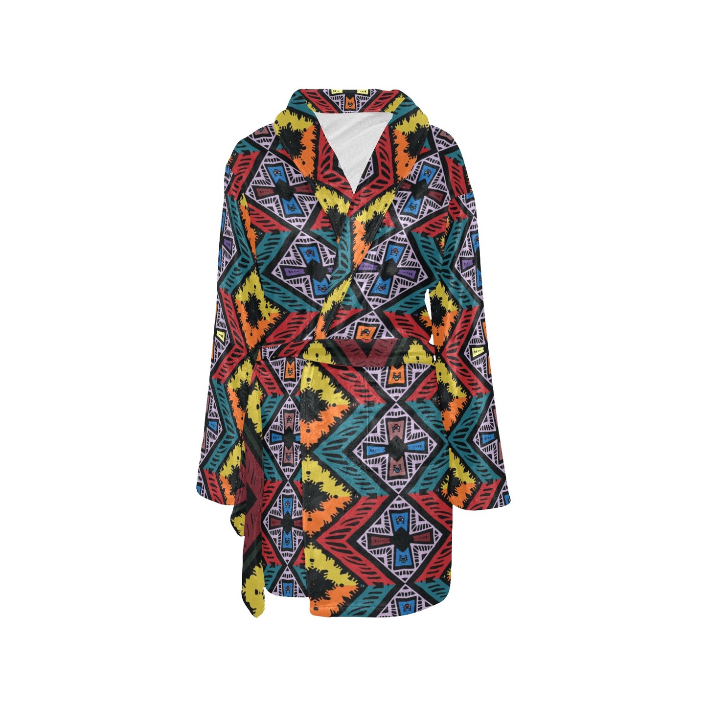 African Pattern Print Design 08 Women's Fleece Robe