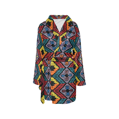 African Pattern Print Design 08 Women's Fleece Robe
