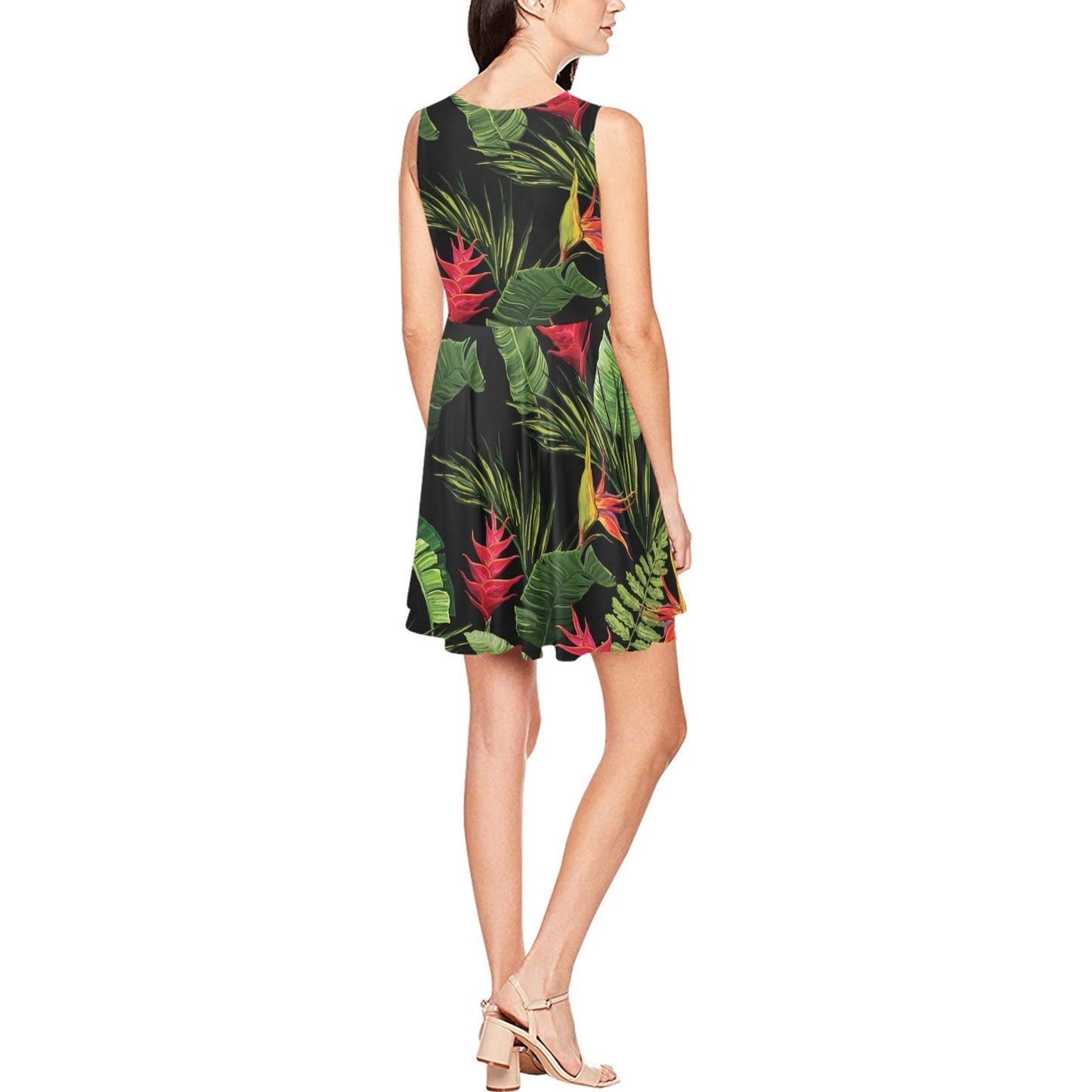 Bird Of Paradise Pattern Print Design BOP010 Sleeveless Dress