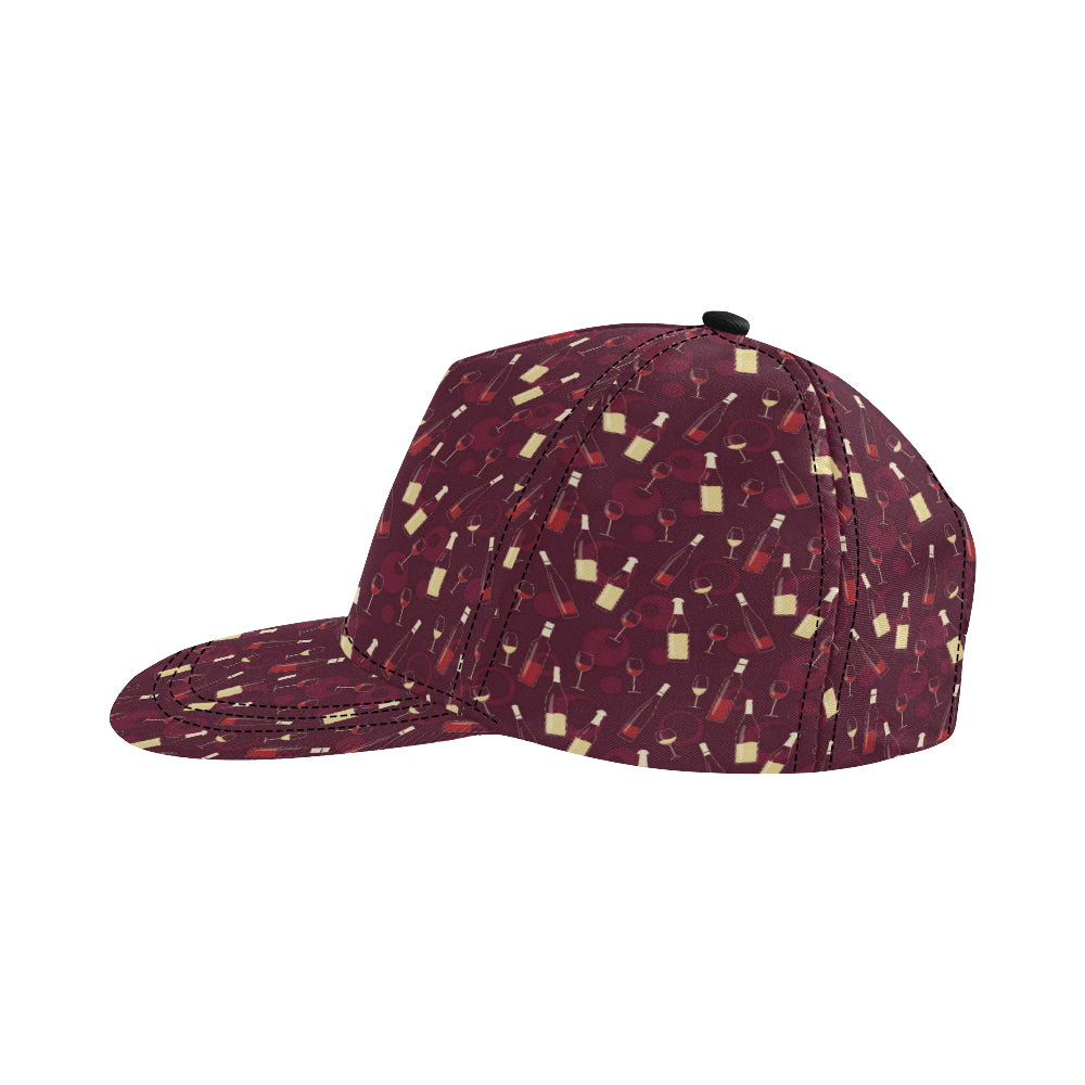 Wine Themed Pattern Print Snapback Cap