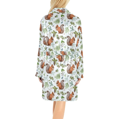 Squirrel Print Design LKS308 Women's Fleece Robe