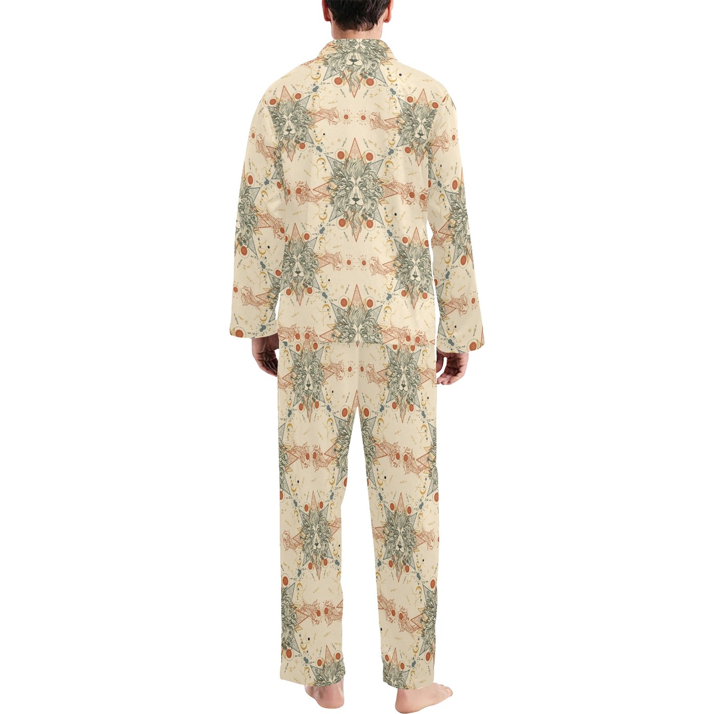 Leo Pattern Print Design 02 Men's Long Pajama Set