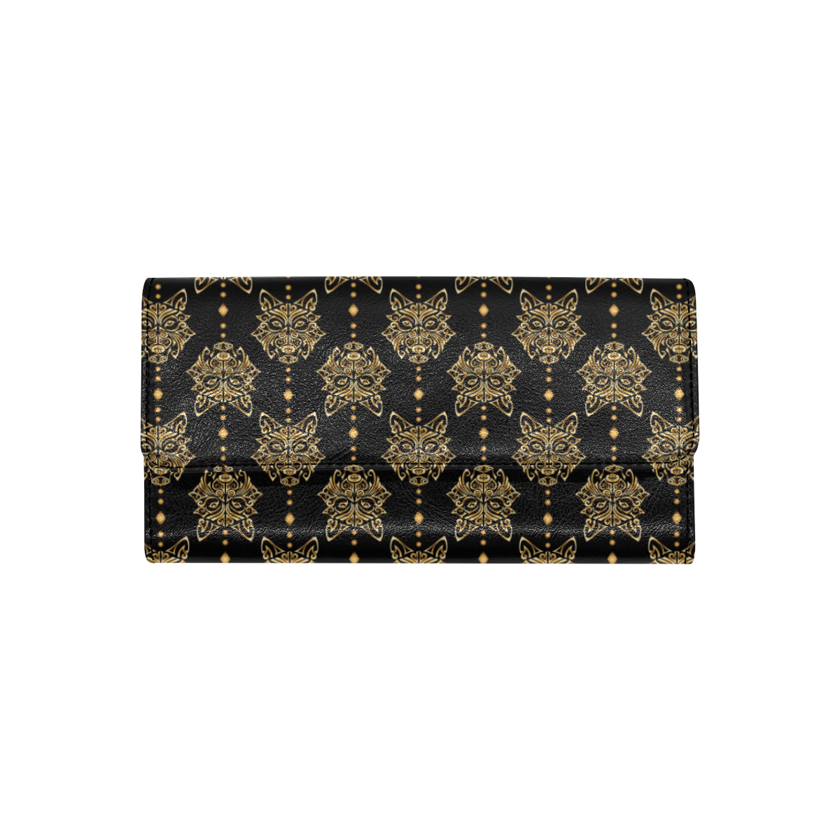 Aztec Wolf Pattern Print Design 04 Women's Trifold Wallet