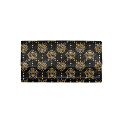 Aztec Wolf Pattern Print Design 04 Women's Trifold Wallet