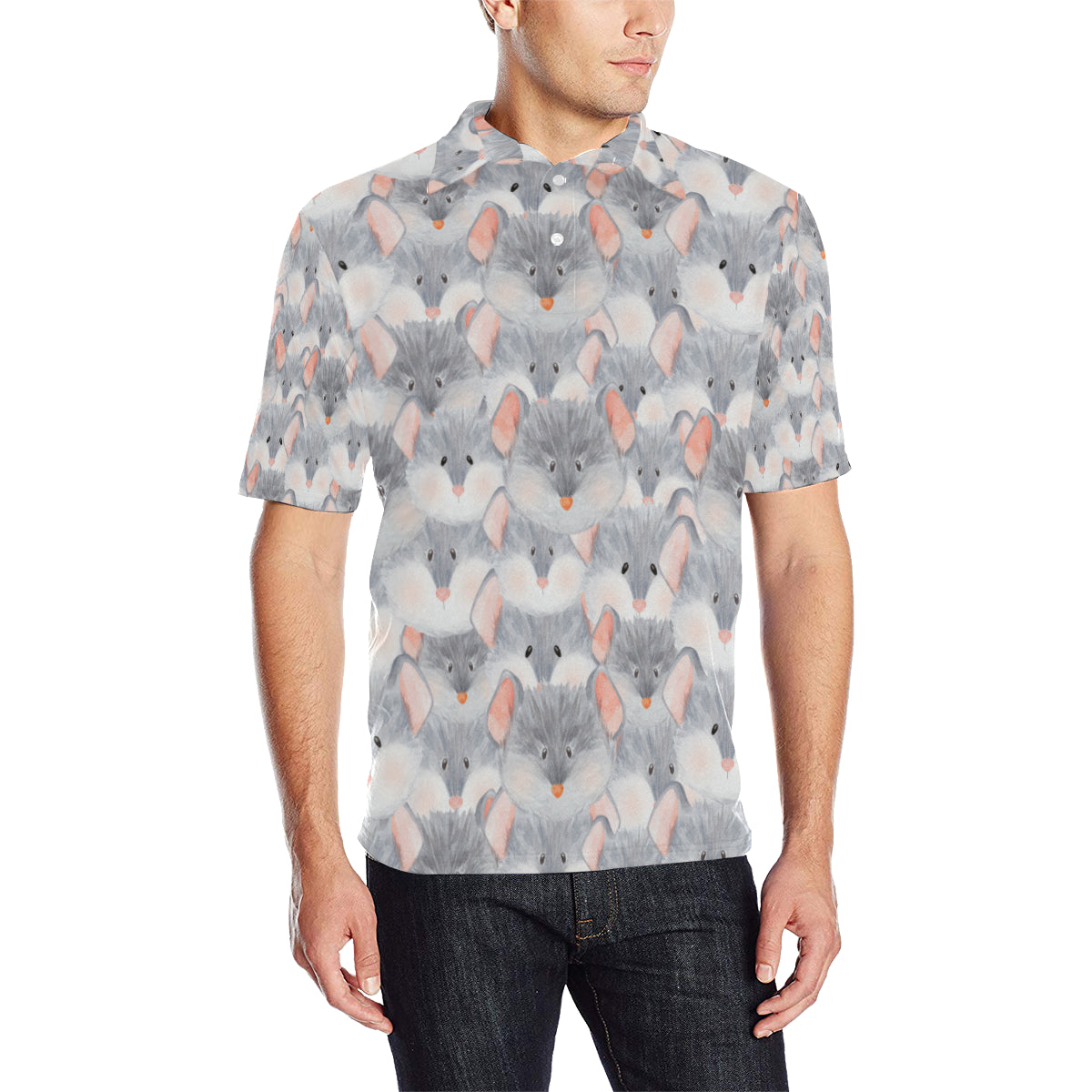 Rat Baby Pattern Print Design 02 Men Polo Shirt