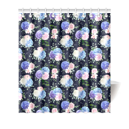 Hydrangea Pattern Print Design HD01 Shower Curtain