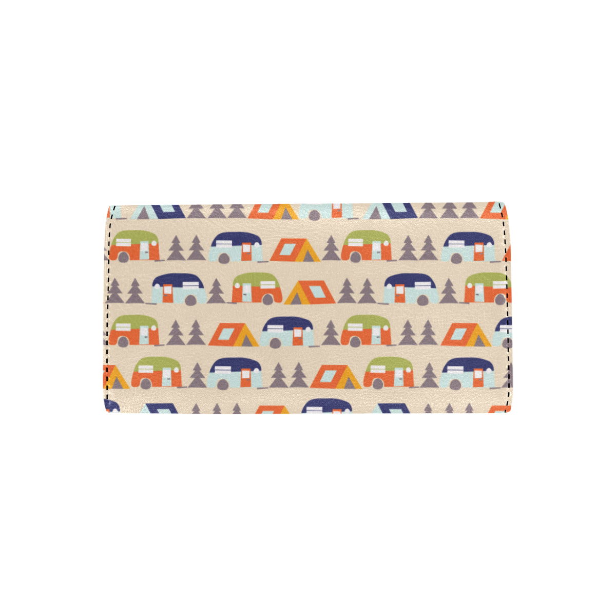 Camper Tent Pattern Print Design 03 Women's Trifold Wallet
