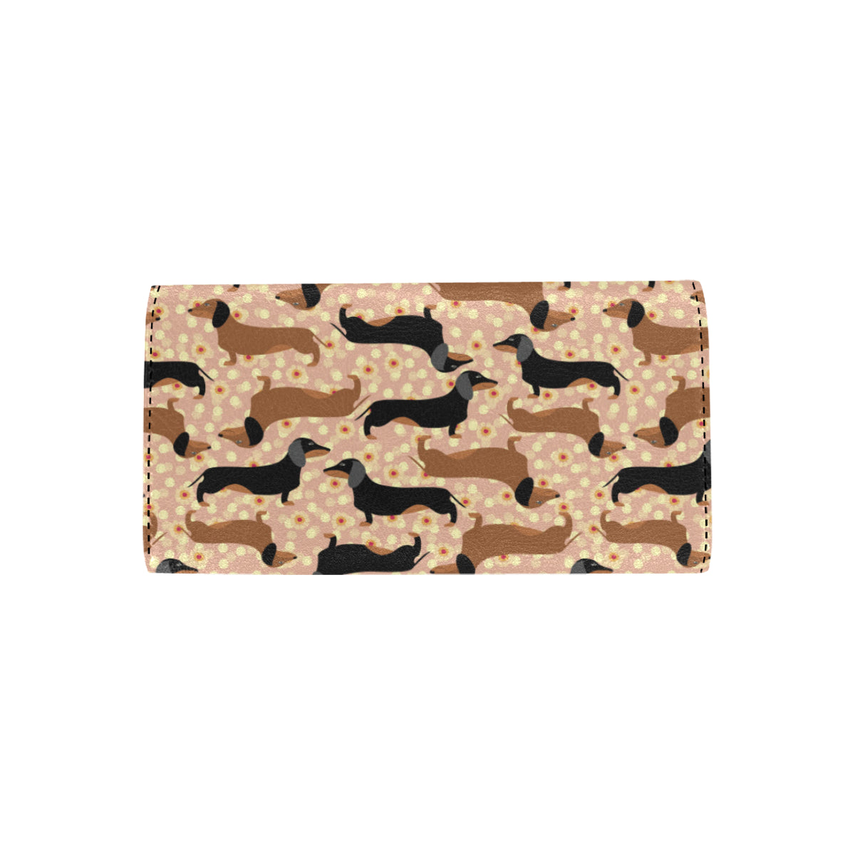 Dachshund Pattern Print Design 011 Women's Trifold Wallet
