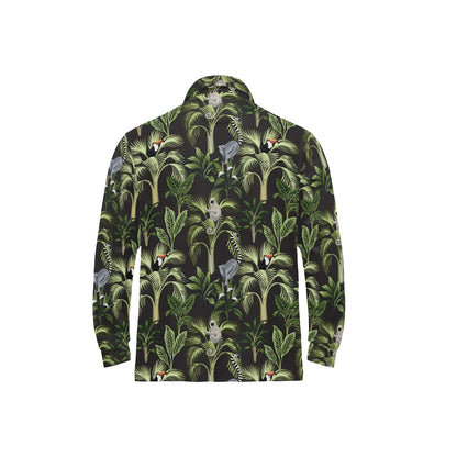 Rainforest Pattern Print Design RF05 Long Sleeve Polo Shirt For Men's