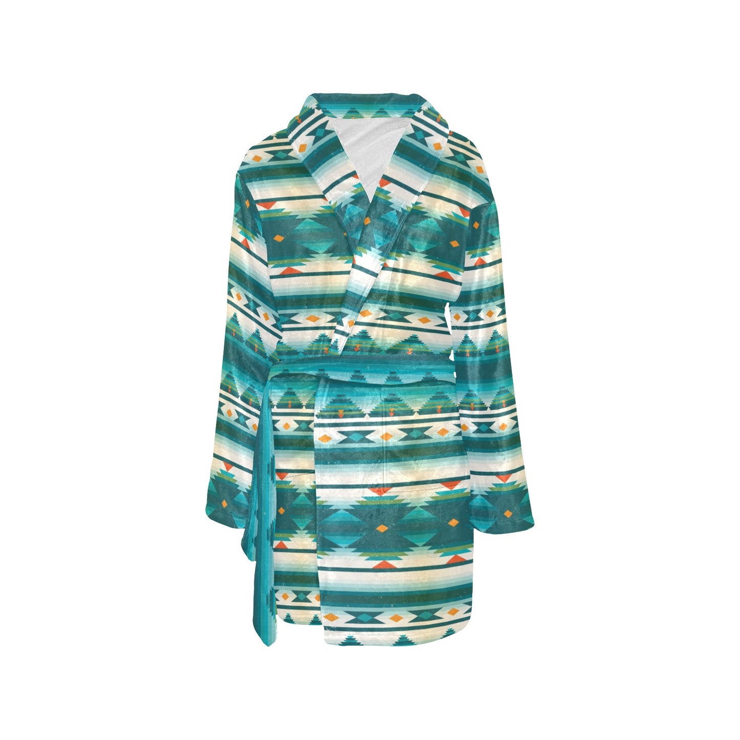 Blue Tribal Aztec Women's Fleece Robe