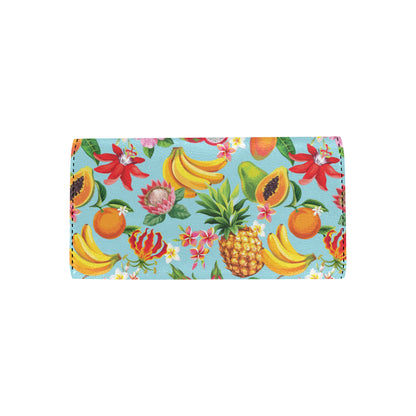 Tropical Fruits Pattern Print Design TF01 Women's Trifold Wallet
