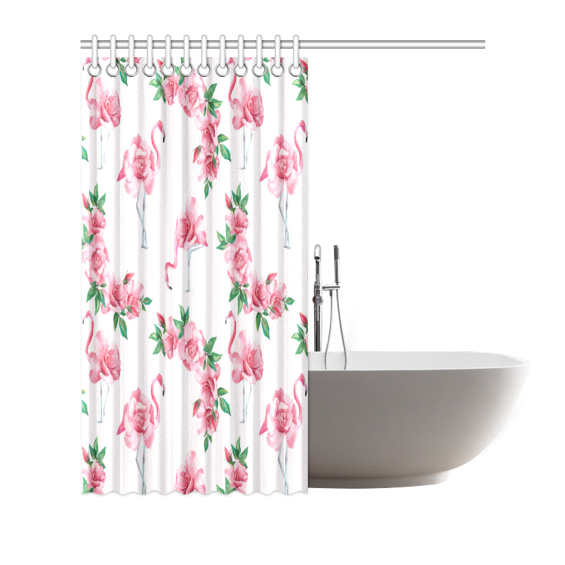Flamingo Rose Pattern Shower Curtain